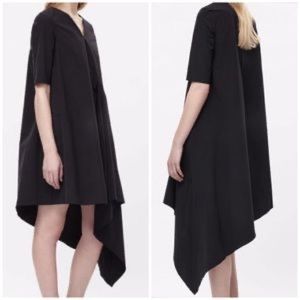 COS Black Asymmetrical Oversized V-Neck Dress